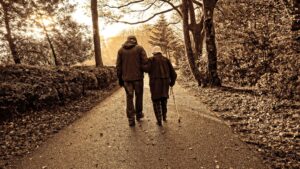 Elderly Couple Walking Down a Road - Maurer Law Auburn CA Attorneys